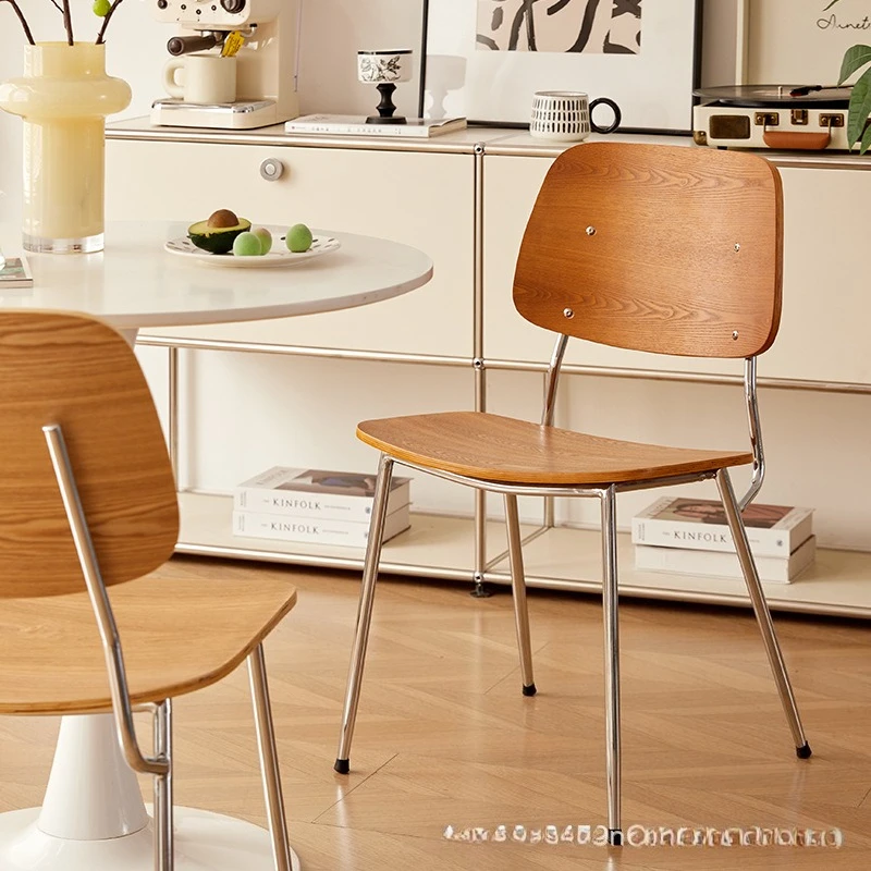 Nordic retro dining chair restaurant medieval solid wood backrest coffee milk tea dessert shop commercial negotiation chair