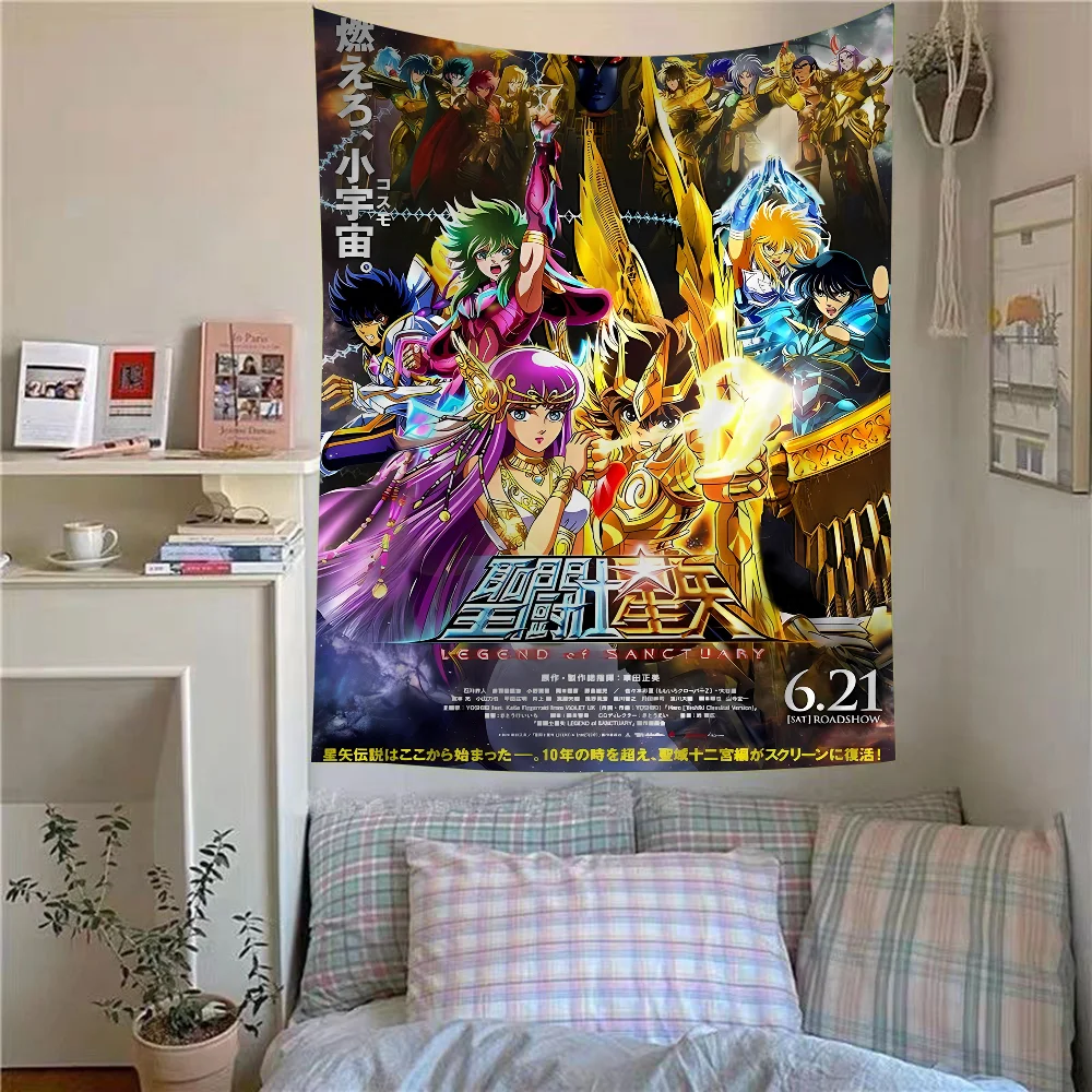 

Saint Seiya Colorful Tapestry Wall Hanging Hippie Flower Wall Carpets Dorm Decor Wall Art Decor