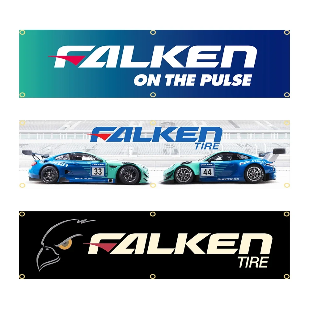 

60x240 см, шины Falkens, баннер, флаг, полиэстер, печатный гараж или наружный декор, гобелен