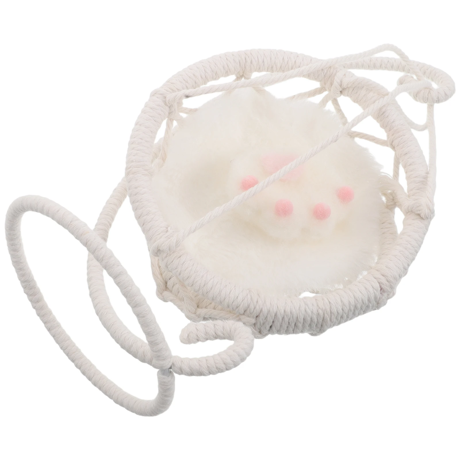 Cadeira de Balanço Miniatura Artesanal com Almofada, Mini Cadeira Suspensa para Decoração de Móveis de Casa de Bonecas, Balanço de Jardim para Casa de Bonecas