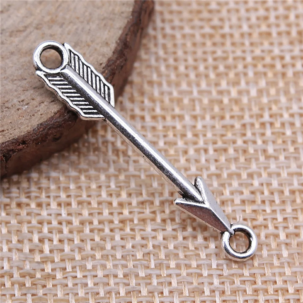 

WYSIWYG 8pcs Jewelry Accessories Handmade Craft Arrow Connector Charms Antique Silver Color 6x39mm