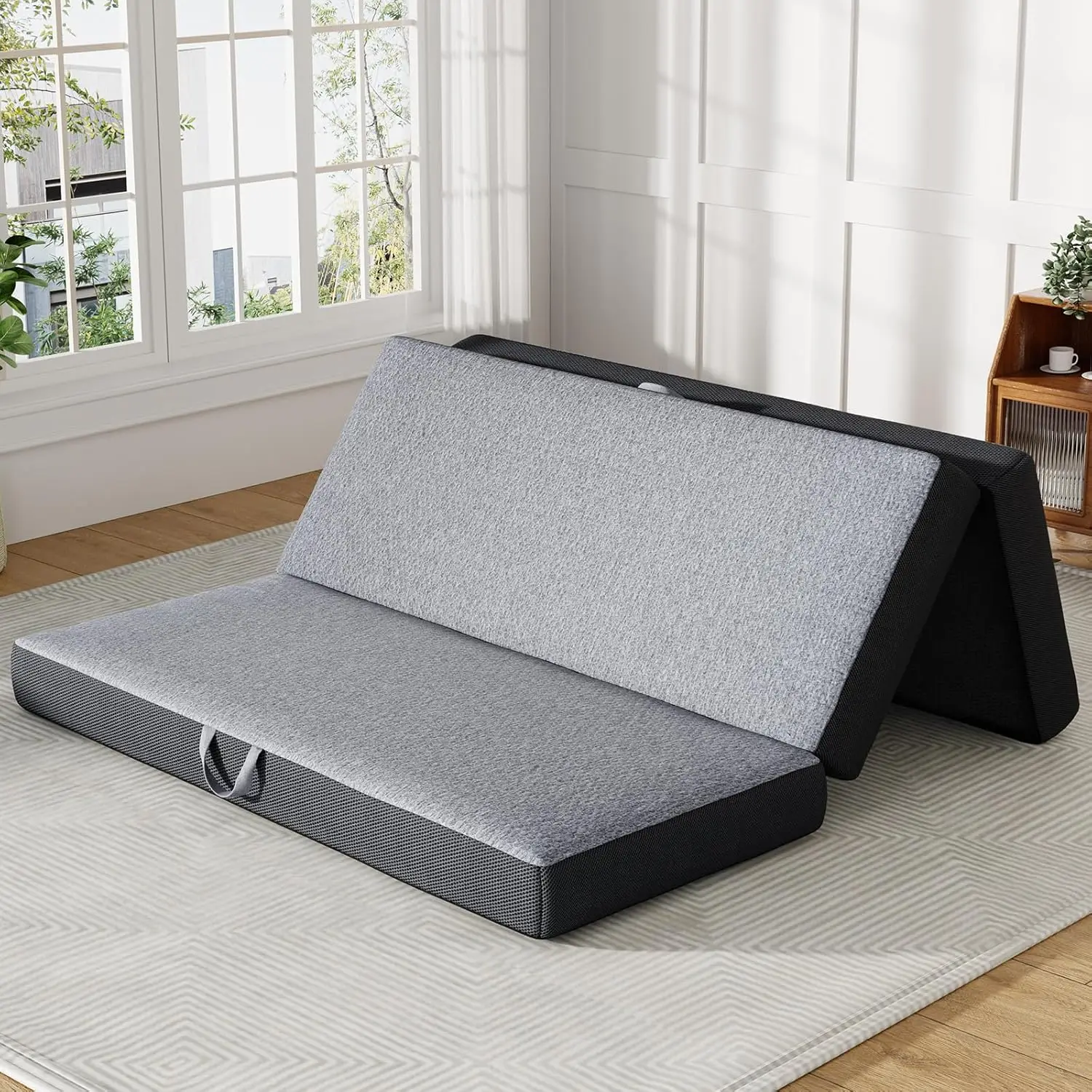 new Memory Foam Mattress 6in Foldable Camping Travel RV Guest Bed Washable Cover Handles No-Slip 78x58x6, Customized