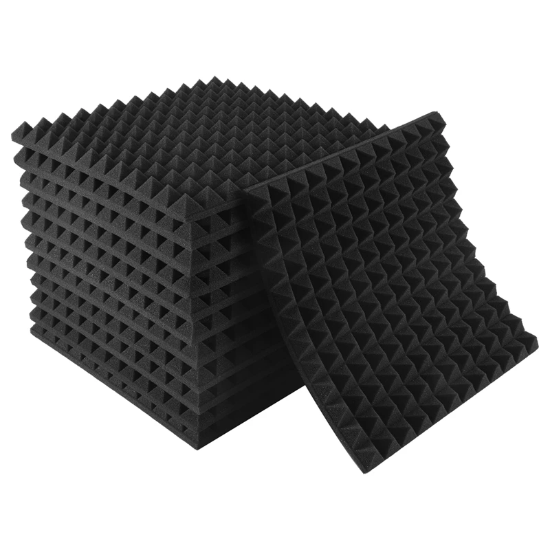 12 Pack Pyramid Shape Soundproof Foam Sound Proof Padding Treatment Panel For Echo Bass Insulation