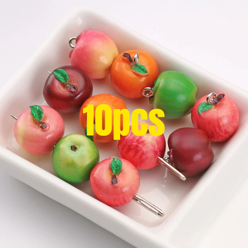 

10pcs Multi-color Apple Shaped Decorative Beads,DIY Bracelets Necklaces, Valentine's Day, Party Decoration Accessories