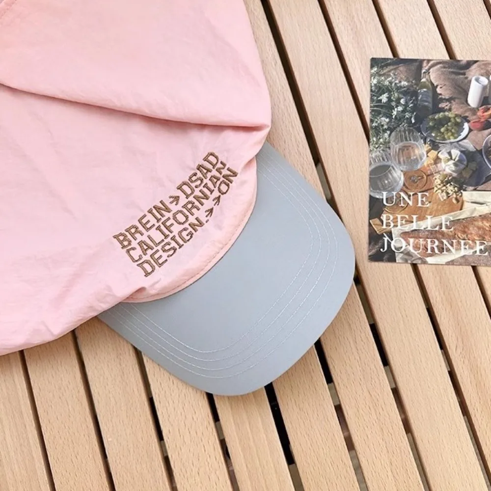 UV Protection Sunscreen Headscarf Caps New Quick Drying Embroidered Peaked Cap Adjustable Breathable Letter Baseball Cap Summer