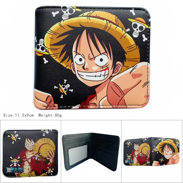 New One Piece Anime Figures Luffy Nami Zoro Short Leather Wallet Cute Student Card Bag Cartoons Cosplay Coin Purse Birthday Gift