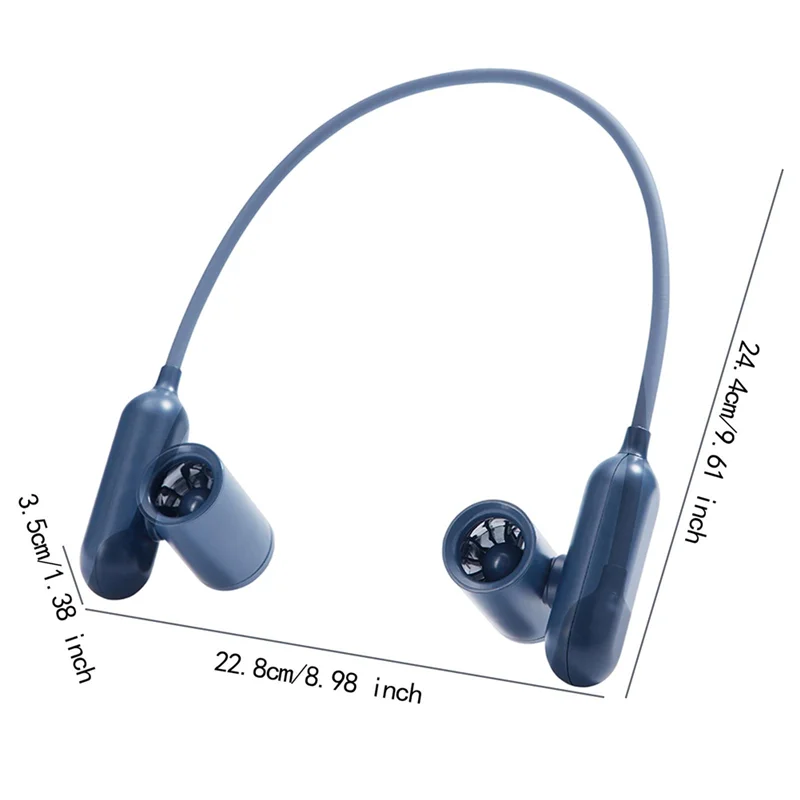 ABGR-Ventilatore sospeso al collo Multifunzionale girevole a 3 velocità regolabile senza lama per sport da viaggio domestici all'aperto