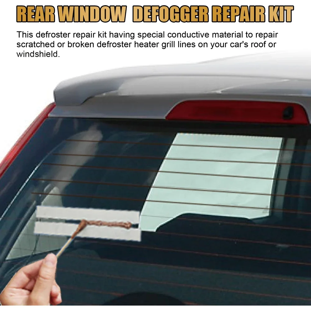 Car Rear Window Defogger Repair Kit DIY Quick Repair Scratched Broken Defroster Fix Heater Glass Lines Defroster Grid