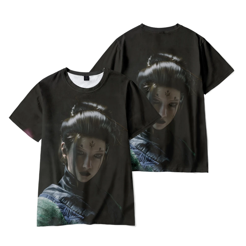 Черная футболка Wukong в стиле унисекс с коротким рукавом и круглым вырезом в подарок