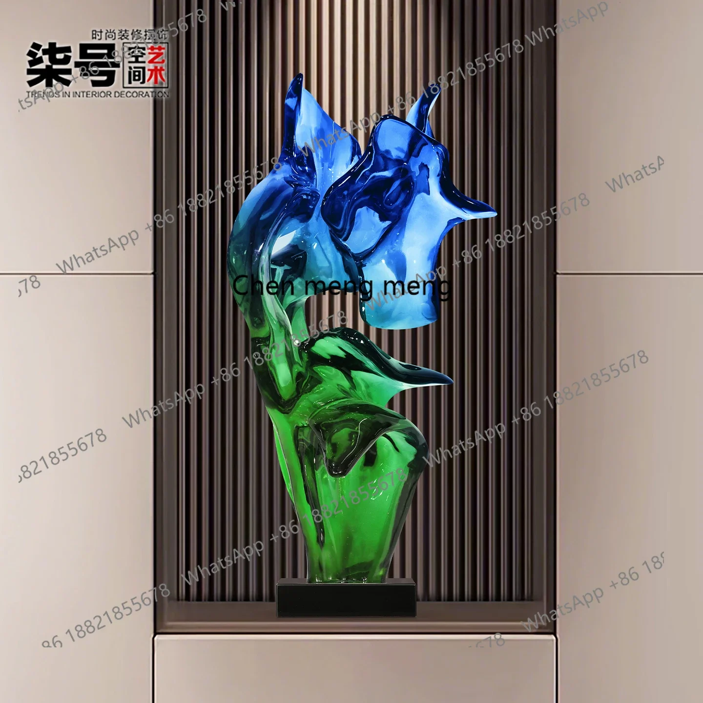 

X Modern light luxury abstract floor ornament living room porch home transparent handicraft sculpture