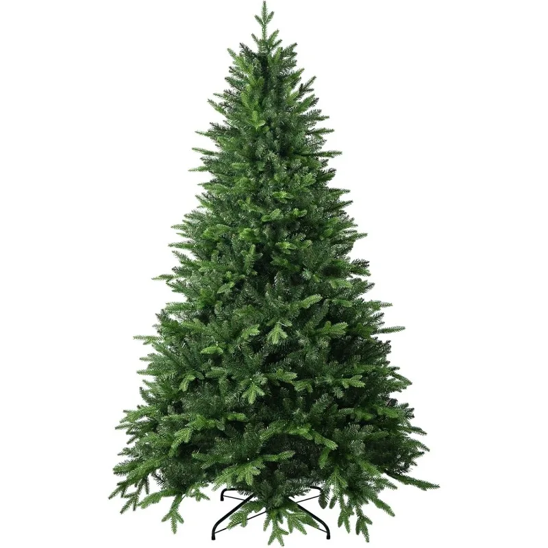 9 FT Artificial Christmas Tree with 3529 PE&PVC Mixed Branch Tips, Unlit Hinged Premium Spruce Fake Xmas Trees, Green, Foldable