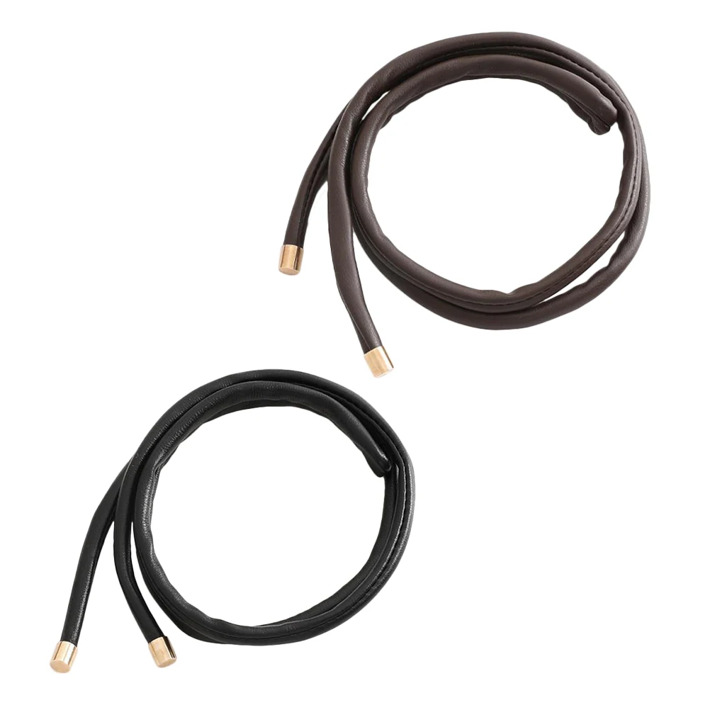 

2pcs Ties Black Brown French Bands Secure Comfortable Braiding Hair Accessories Ponytail Holders Women Hair Rope Styling
