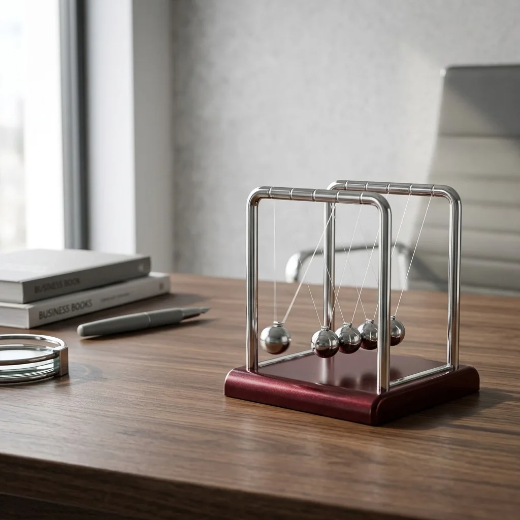 Fun Newton's Cradle Pendulum Balls Collision Physics Energy Conservat Law Science Toy Office Desk Decor Holiday Gifts for Adults