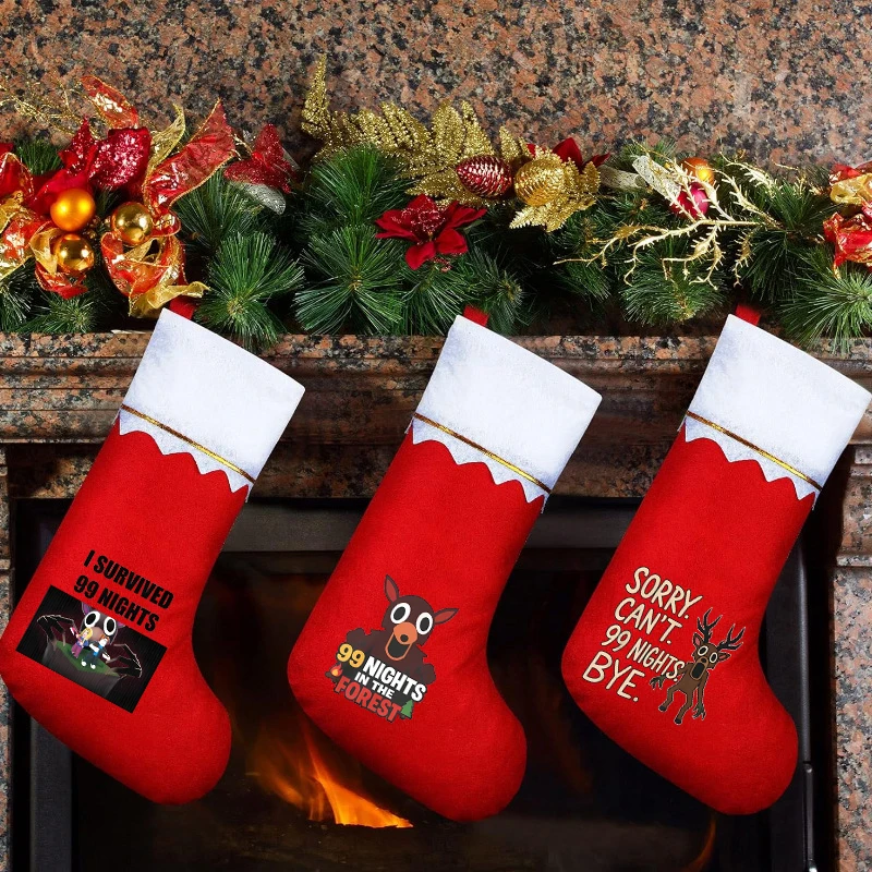 

99 Nights in The Forest Christmas Socks Cute Cartoon Anime Patterns Home Decoration Gifts Candy Bags Children's Christmas Gifts