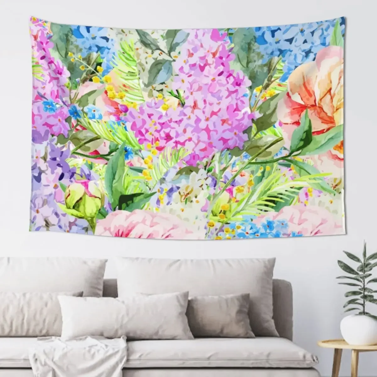 

Brazen Virtue / Watercolor Floral Tapestry Hanging Wall Decor For Bedroom Bedroom Deco Tapestry