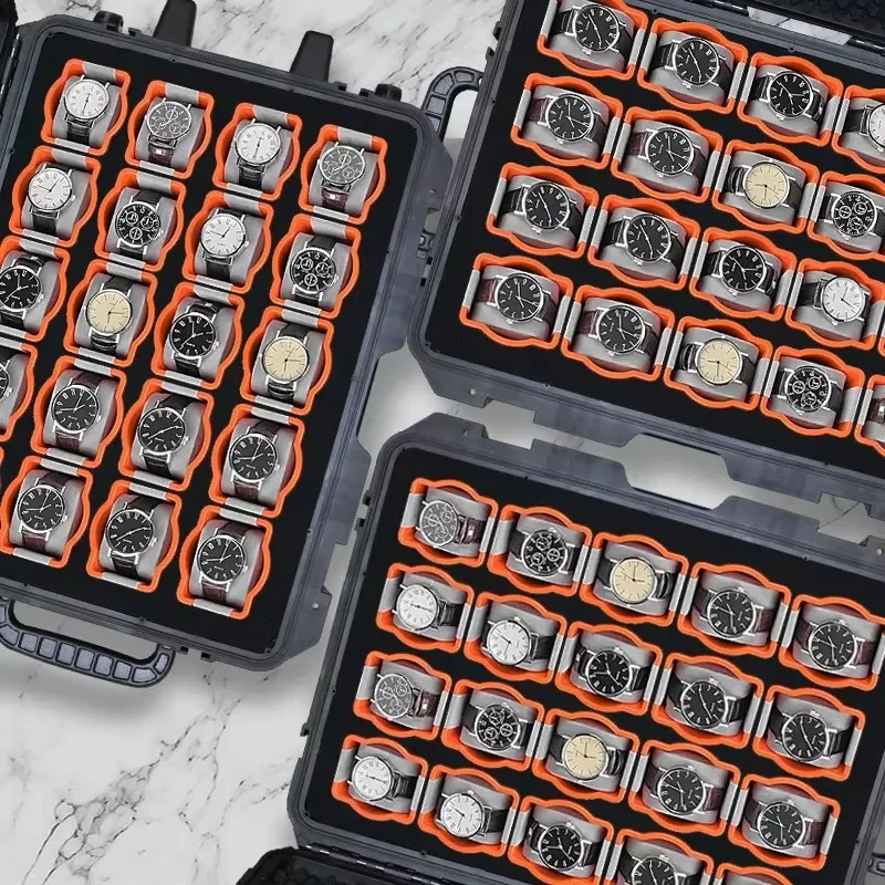 Luxury Safety Watch Organizer Boxes Big Size Mechanical Watches Box Portable Wrist Watch Storage Display Shock