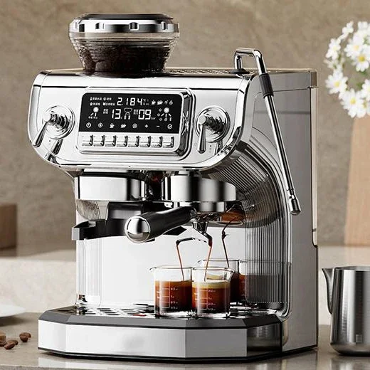 Professional Espresso Machine with Grinder Home Office Espresso Coffee Maker 58mm Hander