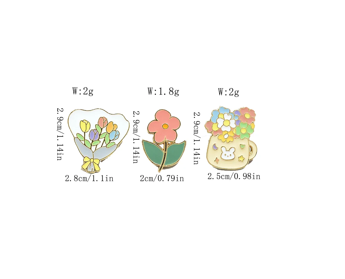 2024 New Handheld Flower Broch Sweet Art Style Girl Badge Bag Clothes Pen Bag Decoration Couple Accessories Gift Badge