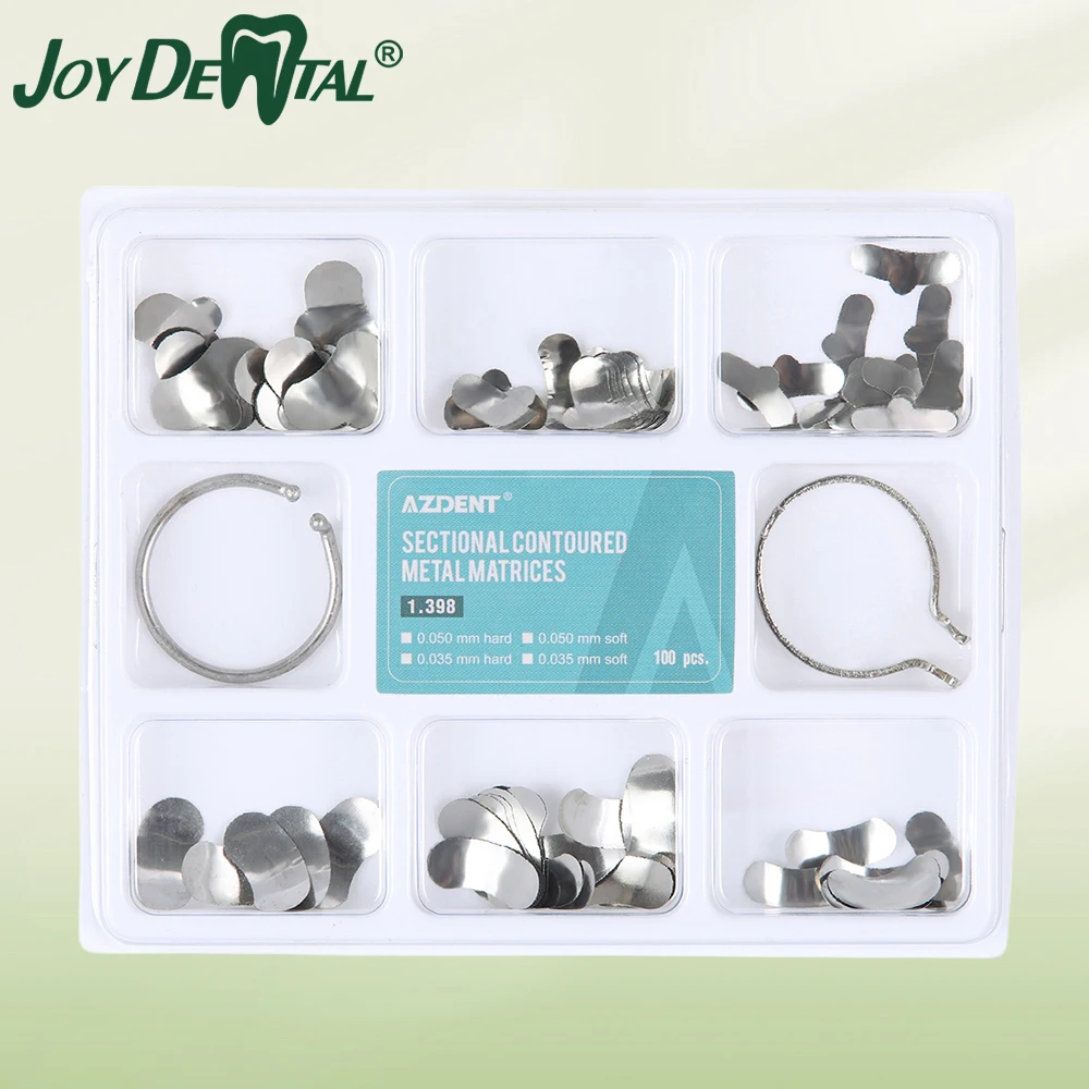 

100 Pcs/Box Dental Matrix Sectional Bands Rings Kit Metal Matrices Dentist Instruments and Tools