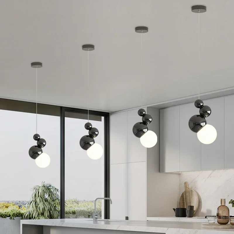 Modern Style Restaurant Led Chandelier New Cream Color Wind Hotel Bar Simple Fashion Home Decor Lamp for Bedroom Bedside Hanging