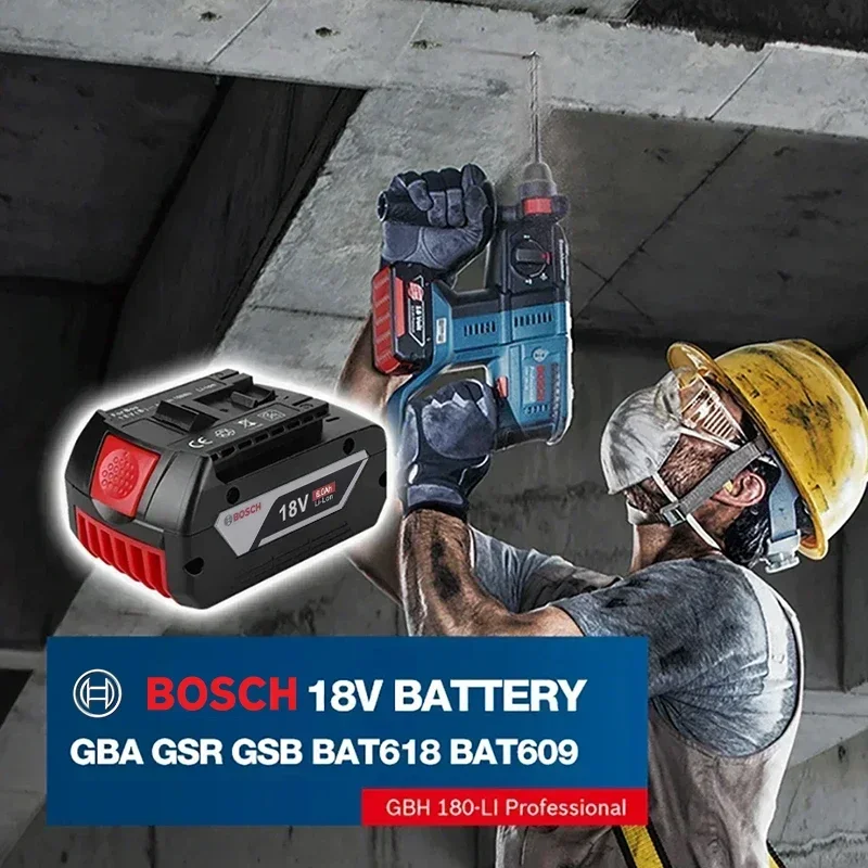 100% Original Bosch 18V 6000mAh Backup Batteries+charger, Draadloze Professional System, BAT609 BAT618 GBA18V80 Tools