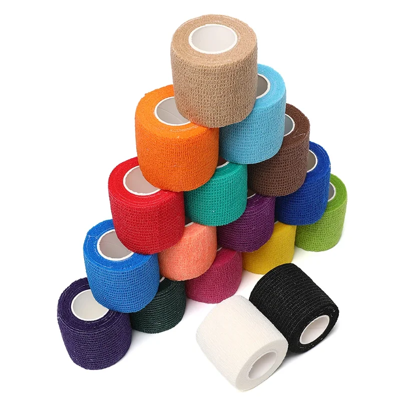 

Colorful Athletic Wrap Tape Self Adhesive Elastic Bandage Elastoplast Sports Protector Knee Finger Ankle Palm Shoulder