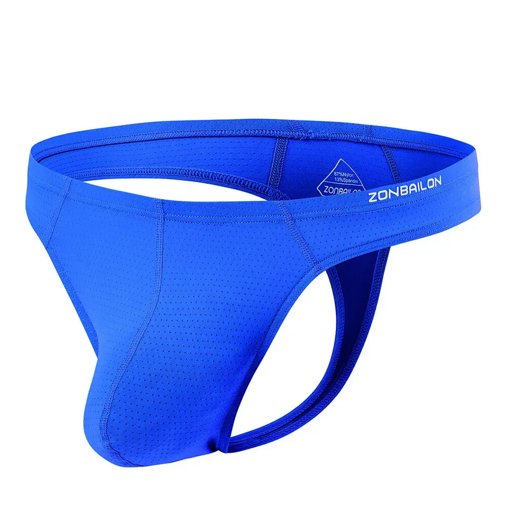 Jinshi Men Thongs Breathable G-Strings T-backs Ice Silk Pouch Up Underwear Men Briefs