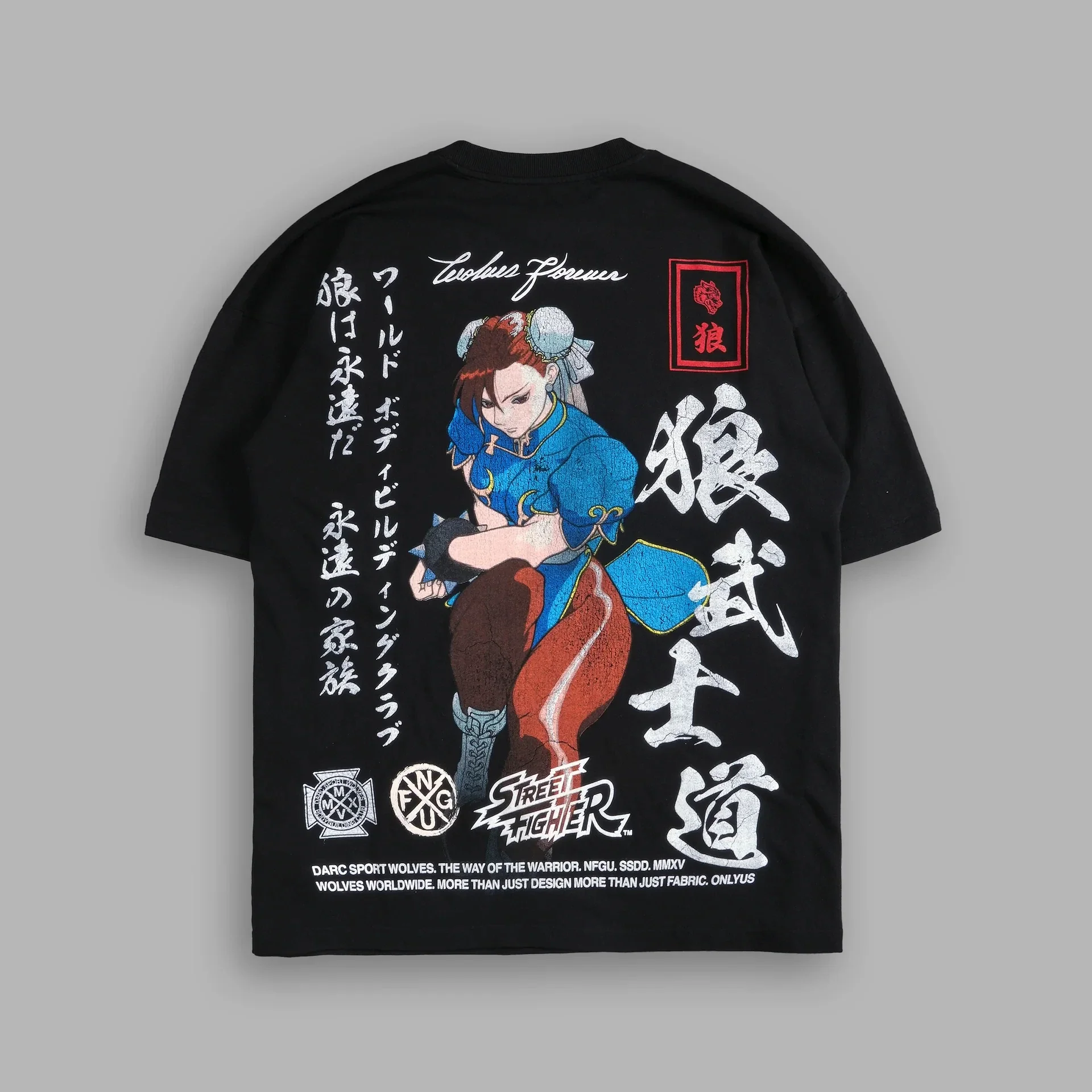WOLVES CLUB STABILITY "PREMIUM" OVERSIZED TEE IN BLACK Summer Men's and Women's T-shirt Fashion Loose Printed Tops