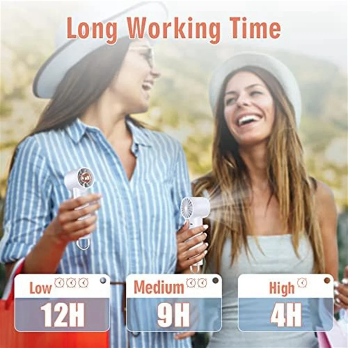 Мини-вентилятор Ручной вентилятор, Мини-портативный вентилятор с 3 скоростями, Ультра тихий, Персональный вентилятор с перезаряжаемой батареей через USB A