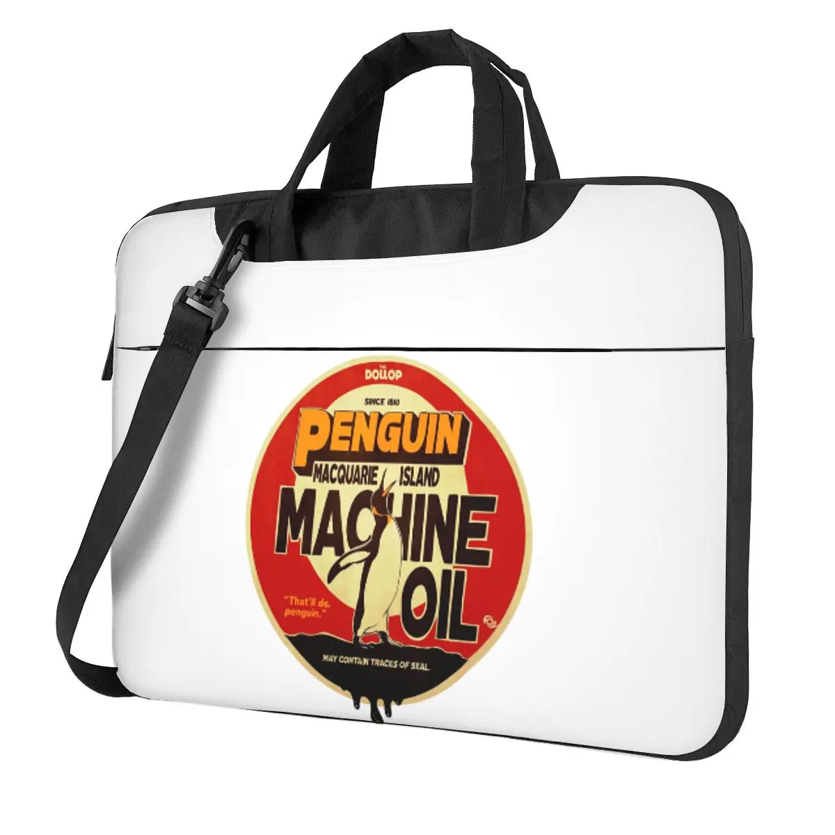 

The Dollop - Penguin Oil Crossbody Laptop Bag Case Computer Bag Resistant Protective Notebook Pouch for Macbook Pro Lenovo