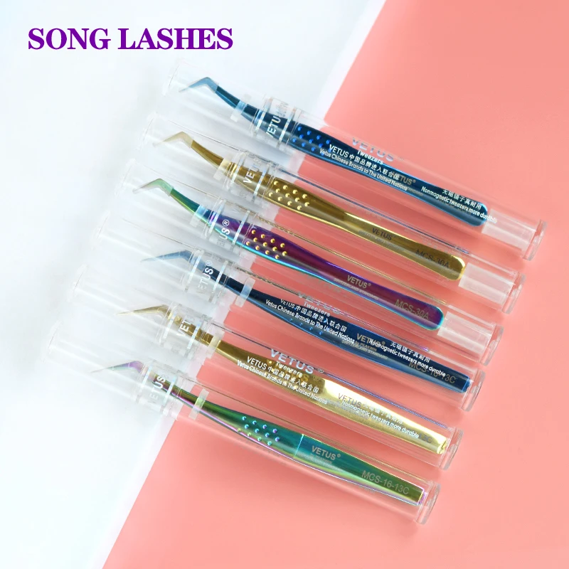 SONGLASHES 100% Vetus Original MCS Series New Style Premium Eyelashes Tweezers UltraFineTip Improve for 3D 6D Eyelash Extensions