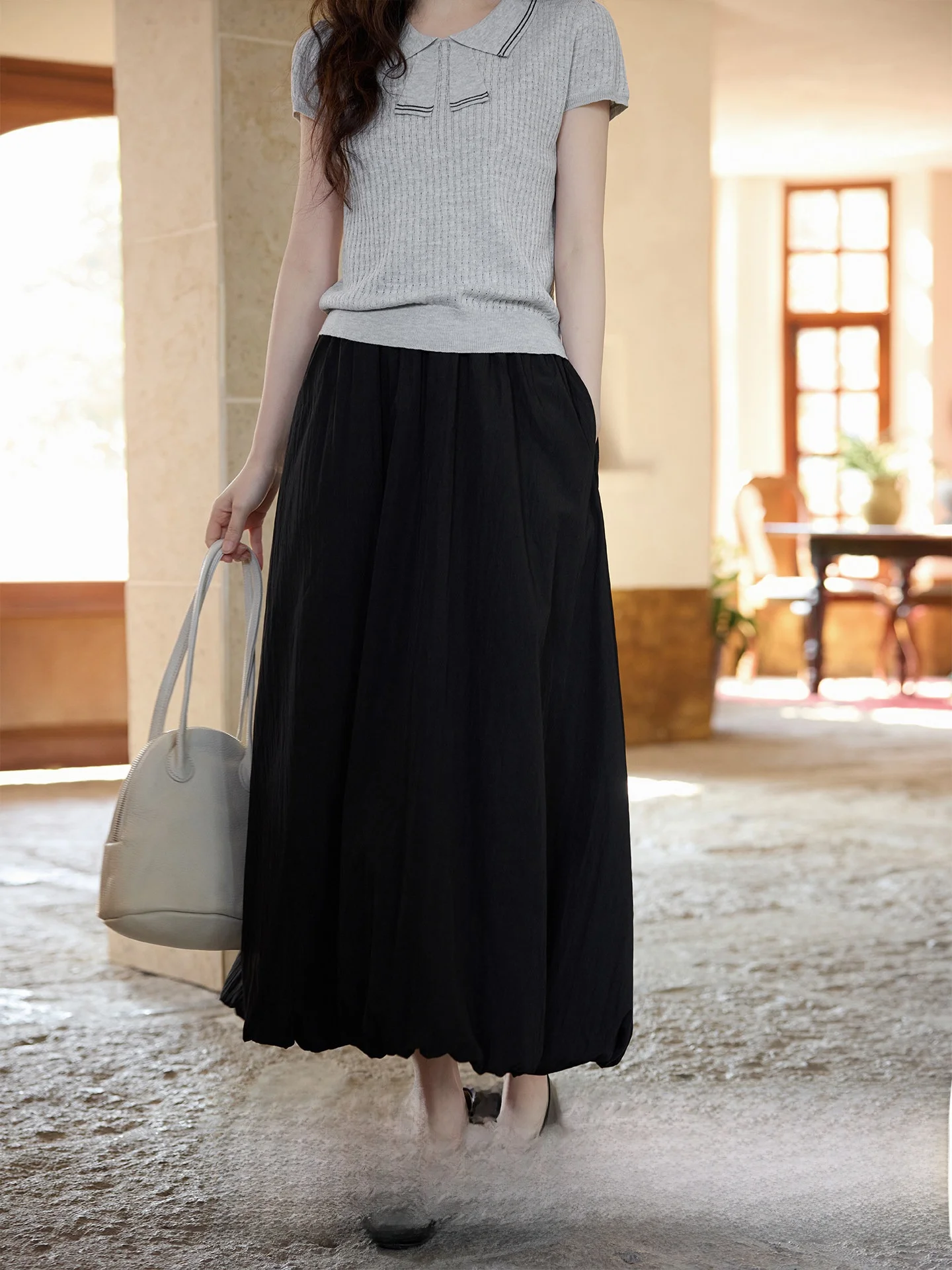 

Элегантная черная юбка с высокой талией и асимметричным подолом в корейском стиле, новинка весенней коллекции, женская модная юбка для офиса