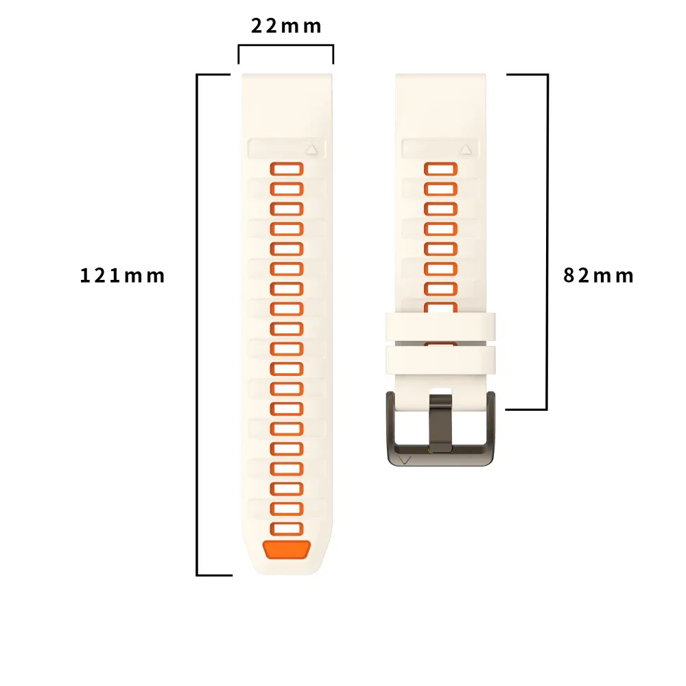 QuickFit 22mm 26mm Fenix8 Watch Band For Garmin Fenix E 8 47mm 51mm 7 7X 6 6X/Epix Pro/Enduro 3 Two-Tone Silicone Strap Bracelet