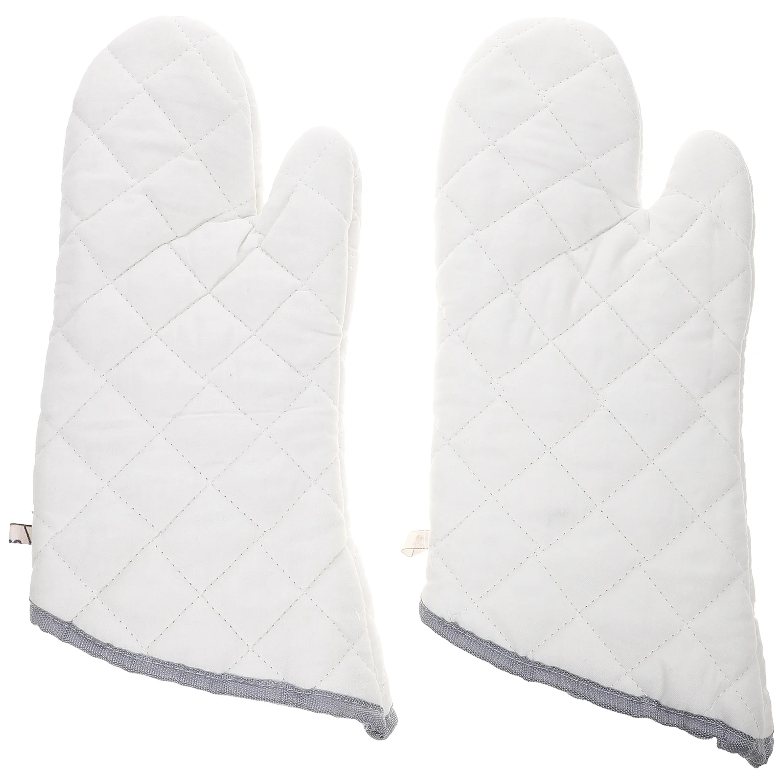 

2pcs Oven Gloves Heat Resistant Cotton Mitts Insulation Kitchen Accessories Microwave Non Slip BBQ Cooking White