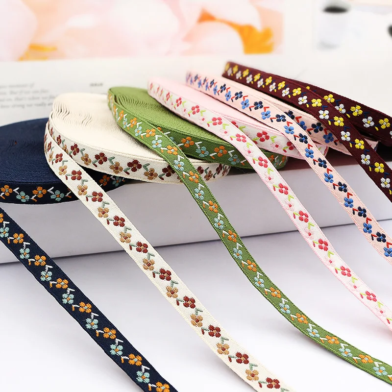 1m/1cm Ethnic Two-color Small Flower Embroidery Ribbon Diy race Headdress Bow Accessories Clothing Lace Trim dentelle Sewing