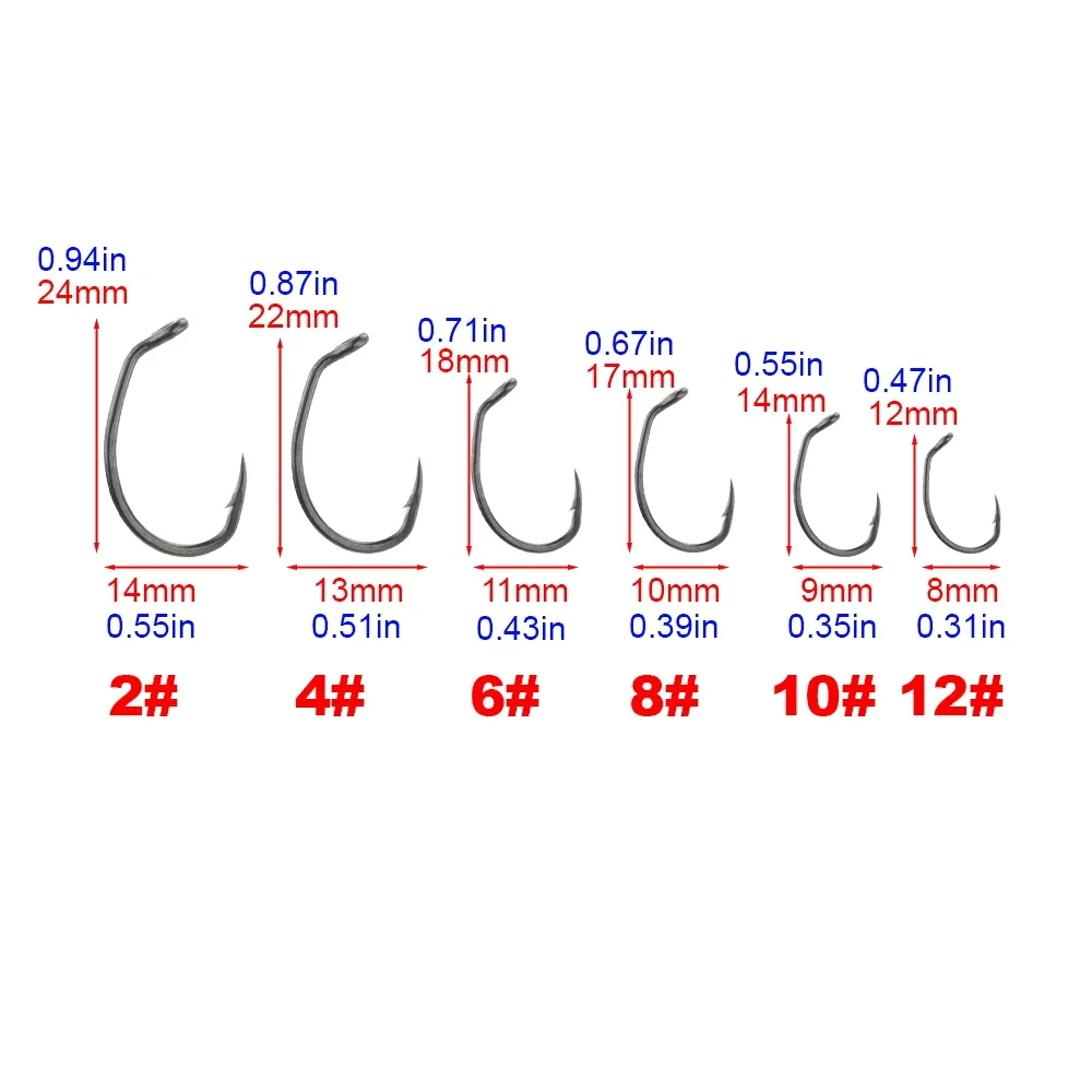 Hirisi 50pcs PTFE Coated High Carbon Stainless Steel Barbed Fish Hook With Eye Fishing Accessories 8025 image 3