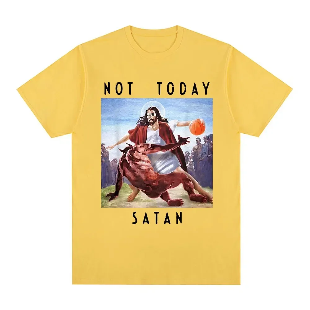 Not Today Satan Jesus Vs Satan In T Shirt Harajuku Casual T-shirt Men\'s Women\'s Fashion Oversized T Shirts Streetwear