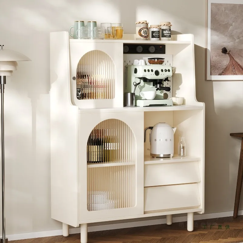 Household solid wood wall integrated dining side cabinet, kitchen cupboard storage cabinet c