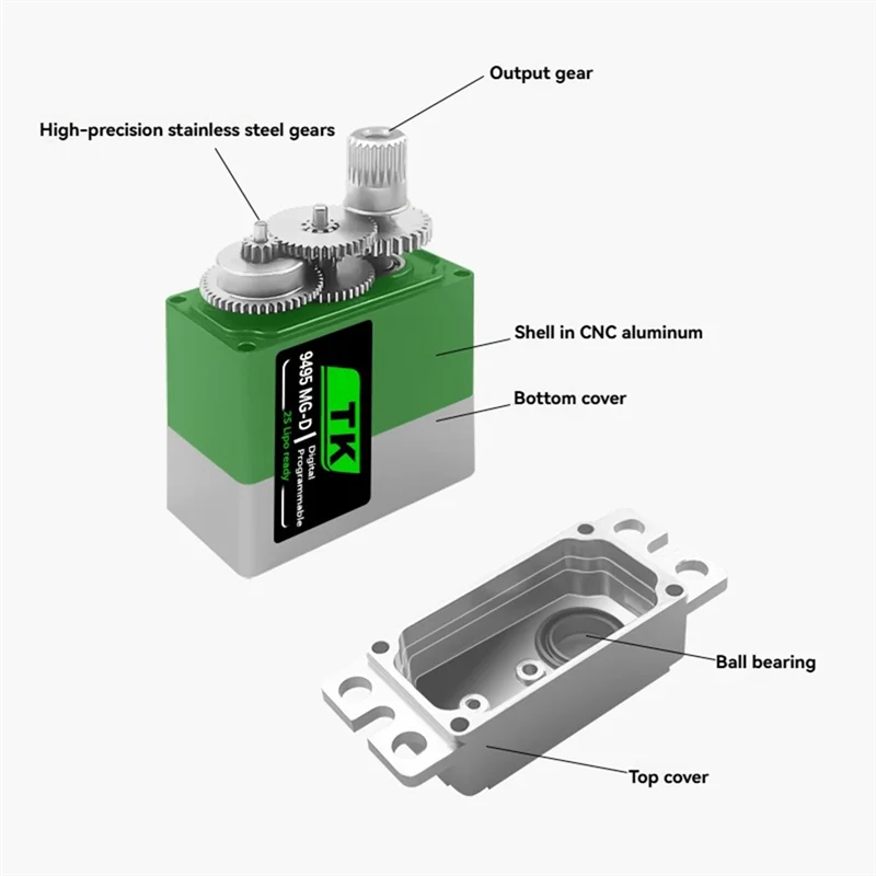 

M15K-9495 MG-D RC цифровой сервопривод с металлической передачей программируемый 2S Lipo для радиоуправляемого вертолета RC модель автомобиля