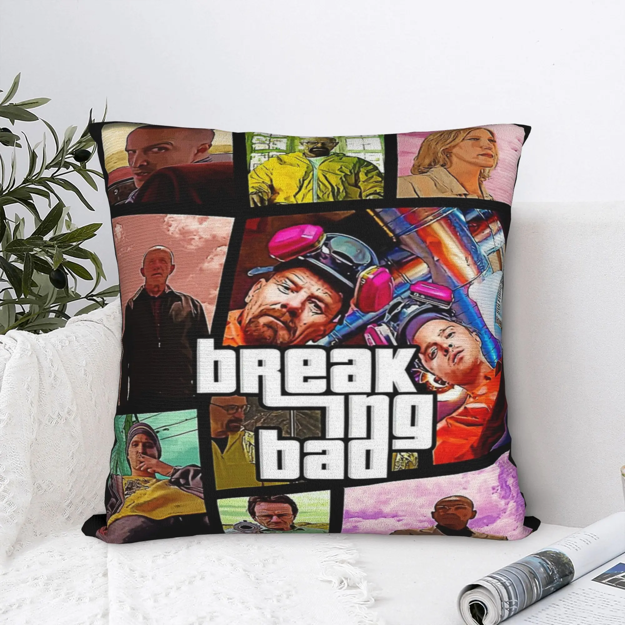 Breaking Bad Walter White Poster Square Pillow Case Game Cushion Cover Funny Polyester Decor Pillowcover for Home 40*40cm