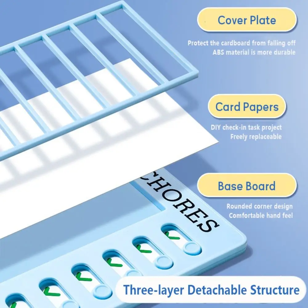 New Plastic My Chores Checklist Detachable Reusable Chores Chart Self-discipline My Chores Self-discipline Checklist