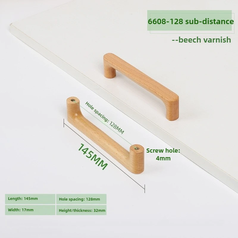Nordic Houten Massieve Hardware Pull Meubelgrepen Beukenhout Keukenkast Handgrepen Garderobe Kast Ladeknoppen