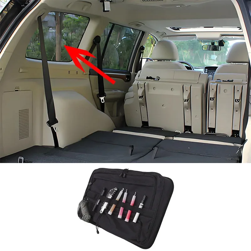 

For Mitsubishi Pajero 2007-2020 Car Trunk Side Window Storage Bag Oxford Cloth Black Interior Accessories