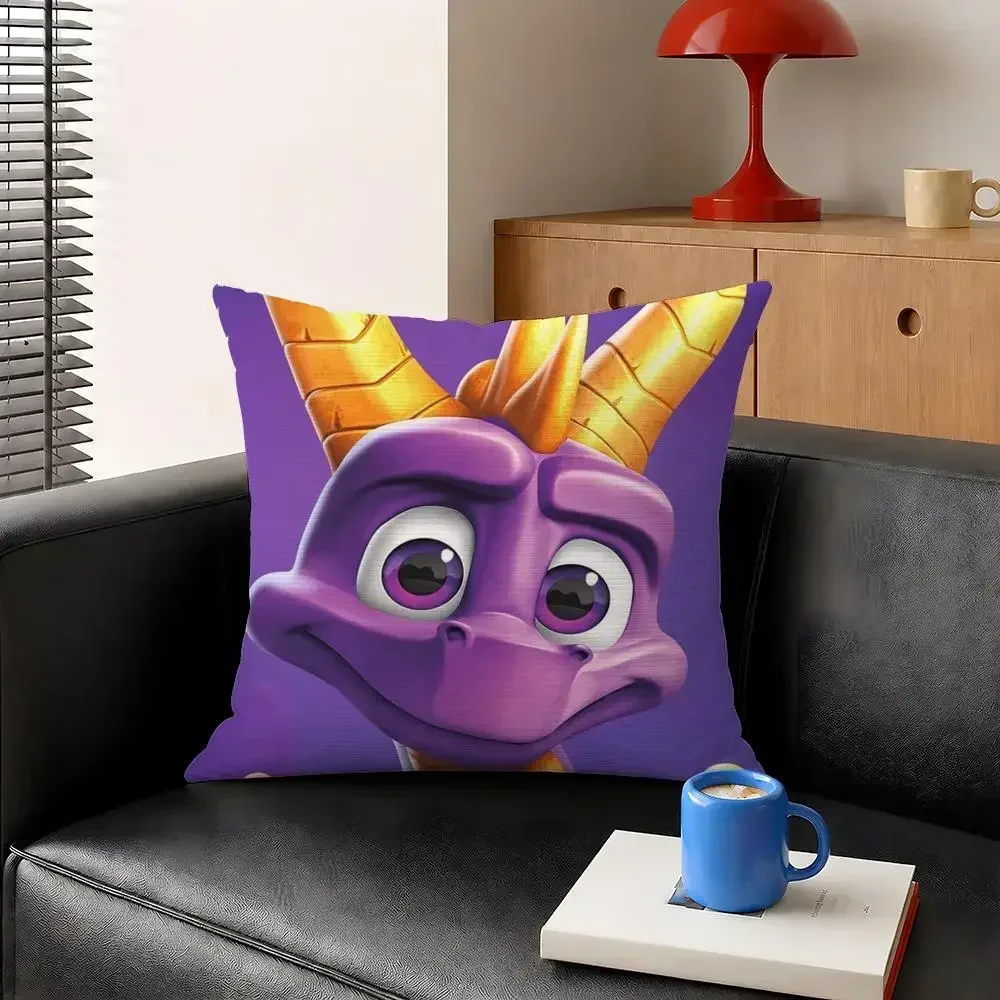 Game Spyro the Dragon Reignited Trilogy Cushion Cover Decorative Pillowcase Soft Short Plush Cozy Durable Sofa HomeDecor Items