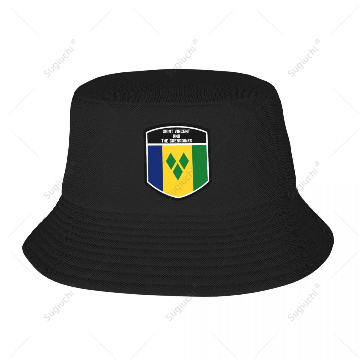 Saint Vincent And The Grenadines Flag Shield Bucket Hats Fans Sun Shade Simple Classic Outdoor Summer Fisherman Caps Fishing Cap