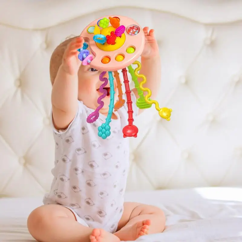 Toddler Pull String Activity Toy Sensory Skill Toy For Kids Portable Reusable Educational Motor Skills Toy Teething Aid For Boys