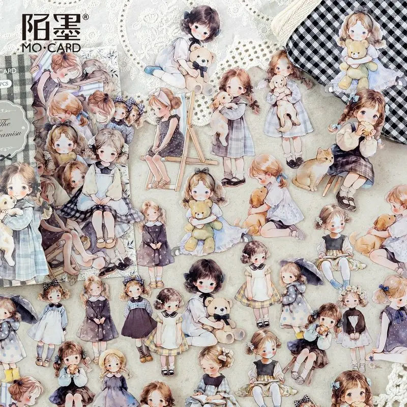 40pcs/lot Cute Doll Little Girl Themed Stickers for Journal, Diary, Card & Album DIY Collage Decoration Sticker set
