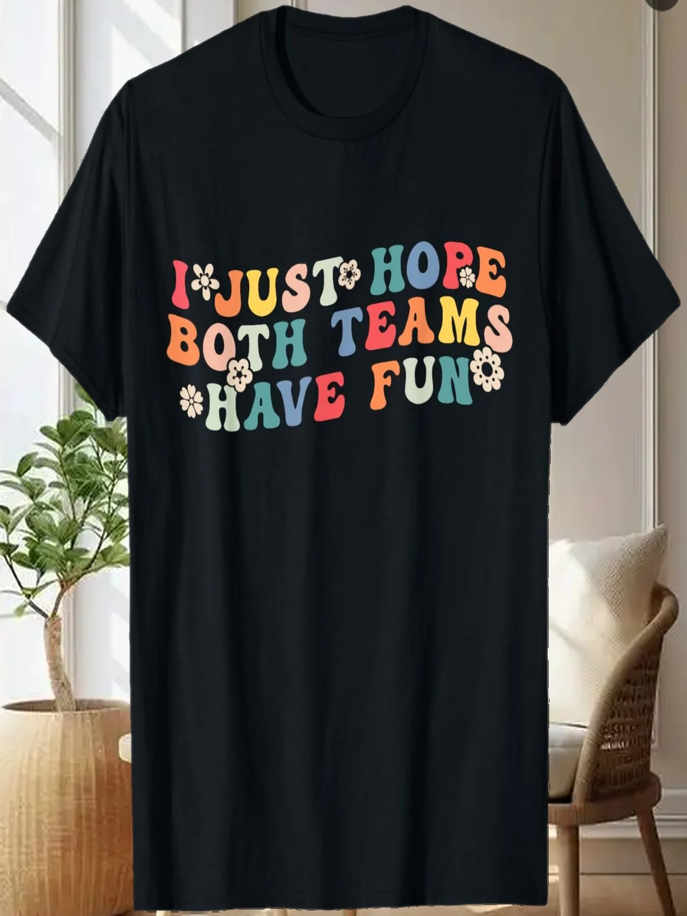 

Женщины Девушки Я просто надеюсь оба команды весело Забавная футбольная футболка