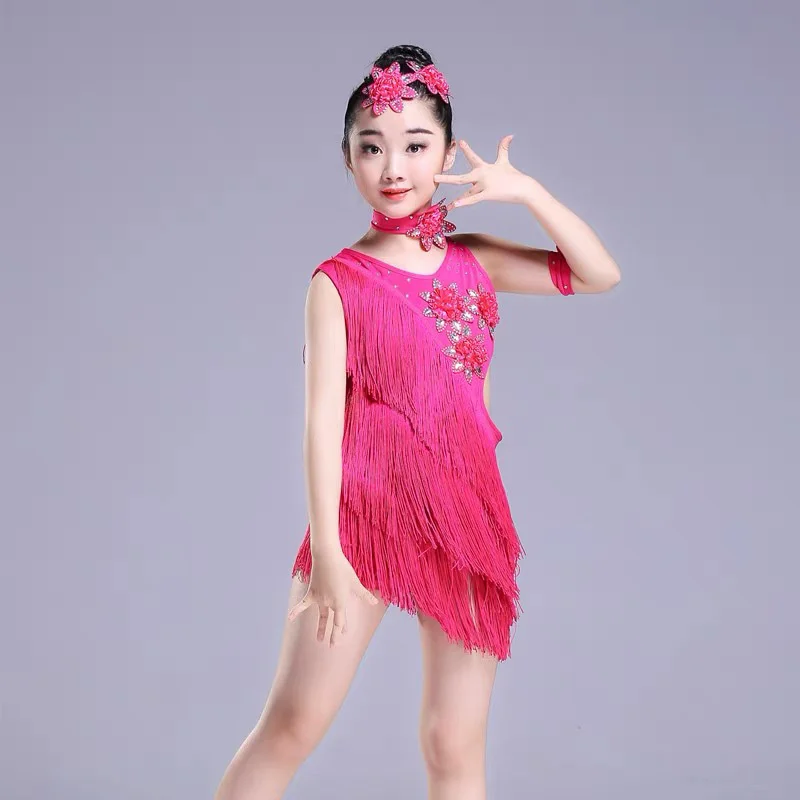 New style girls' Latin dance performance clothes tassel girls' contest grade examination professional Latin dance practice dress