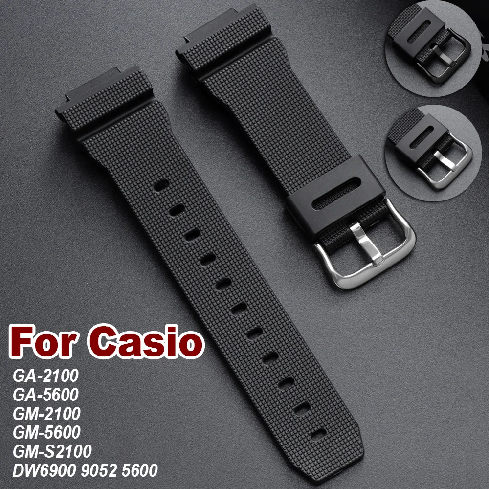 Custom-16mm Black Bracelet Silicone Rubber Watch Strap for Casio Sport Quick Release Resin WatchBand Men Women Watch Accessories